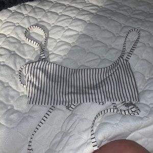 White Striped bikini